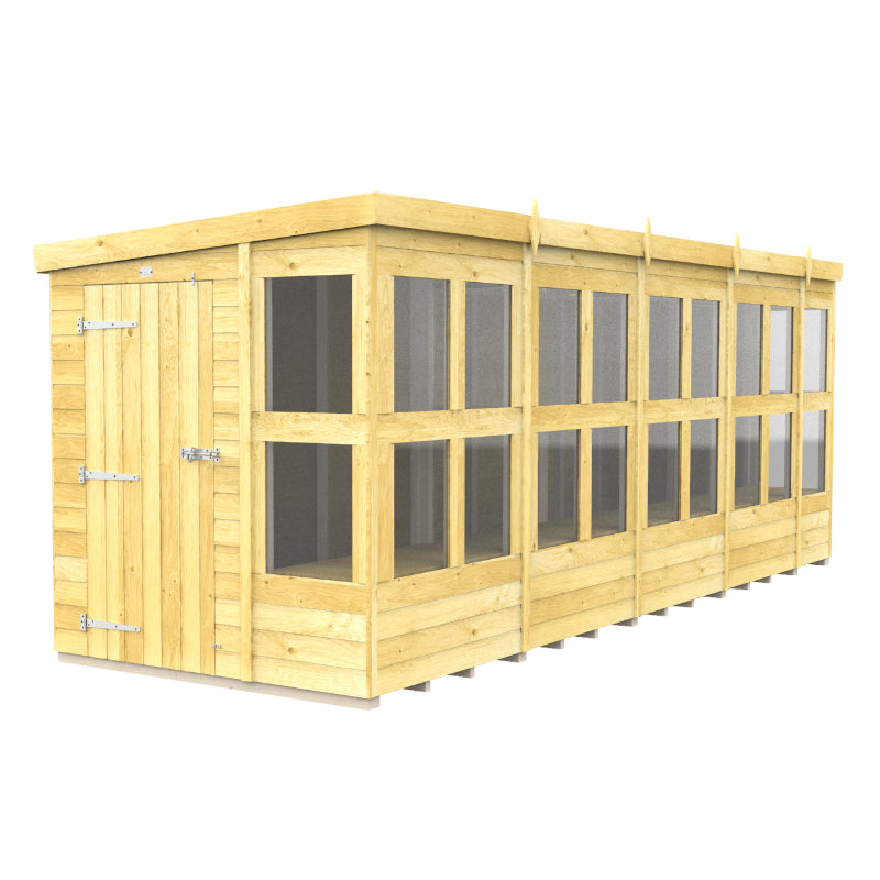 Holt 18' x 6' Pressure Treated Shiplap Modular Pent Potting Shed | Sheds.co.uk