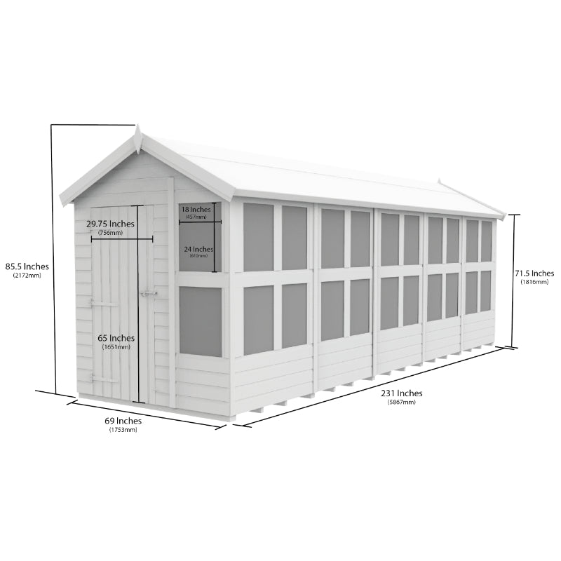 Holt 6' x 20' Pressure Treated Shiplap Modular Apex Potting Shed | Sheds.co.uk