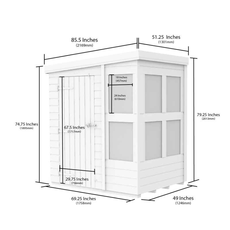 Holt 6' x 4' Pressure Treated Shiplap Modular Pent Potting Shed | Sheds.co.uk