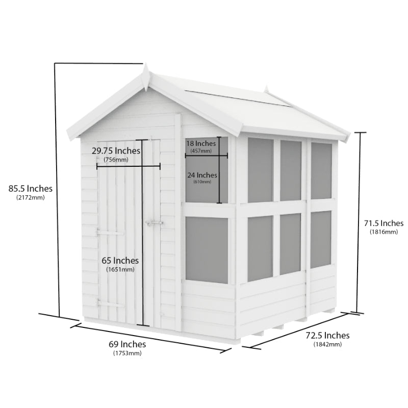 Holt 6' x 6' Pressure Treated Shiplap Modular Apex Potting Shed