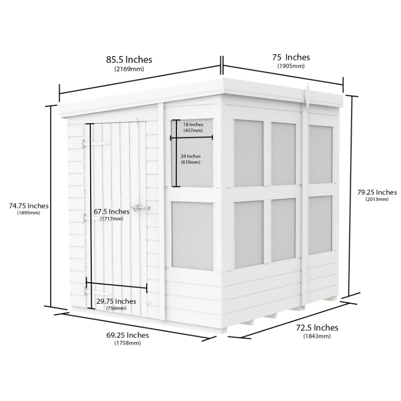 Holt 6' x 6' Pressure Treated Shiplap Modular Pent Potting Shed
