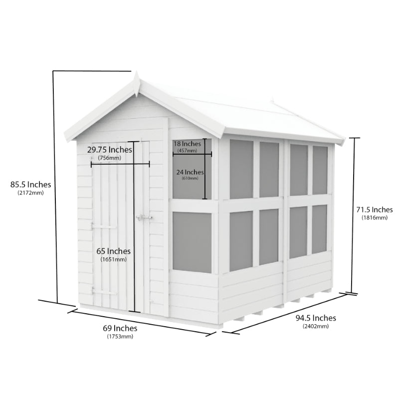 Holt 6' x 8' Pressure Treated Shiplap Modular Apex Potting Shed