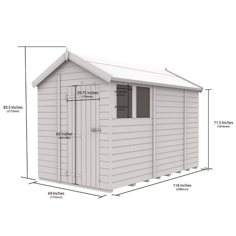 Holt 6' x 10' Pressure Treated Shiplap Modular Apex Security Shed