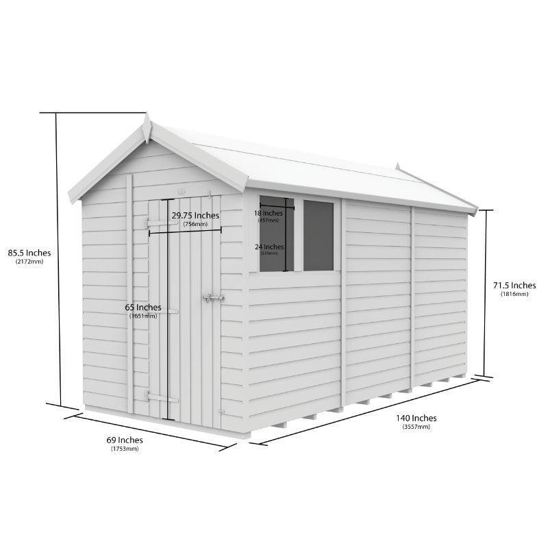 Holt 6' x 12' Pressure Treated Shiplap Modular Apex Shed | Sheds.co.uk
