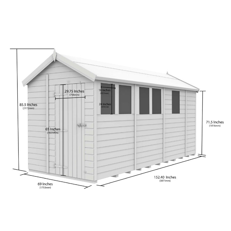 Holt 6' x 13' Pressure Treated Shiplap Modular Apex Shed