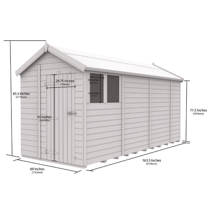 Holt 6' x 14' Pressure Treated Shiplap Modular Apex Security Shed