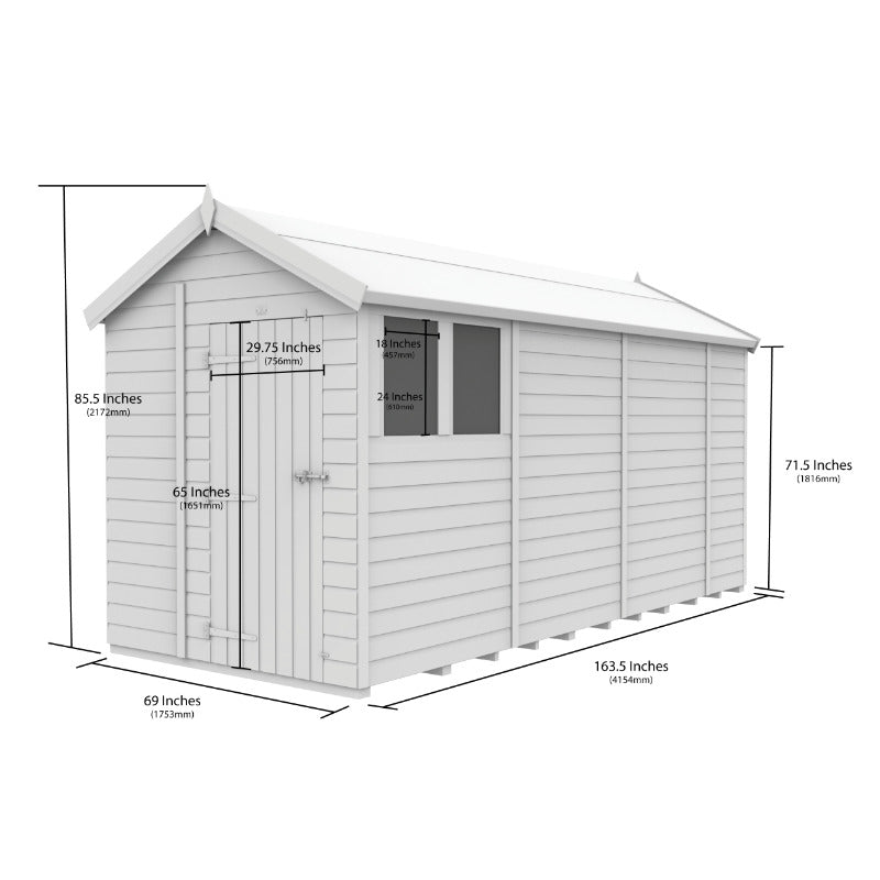 Holt 6' x 14' Pressure Treated Shiplap Modular Apex Shed