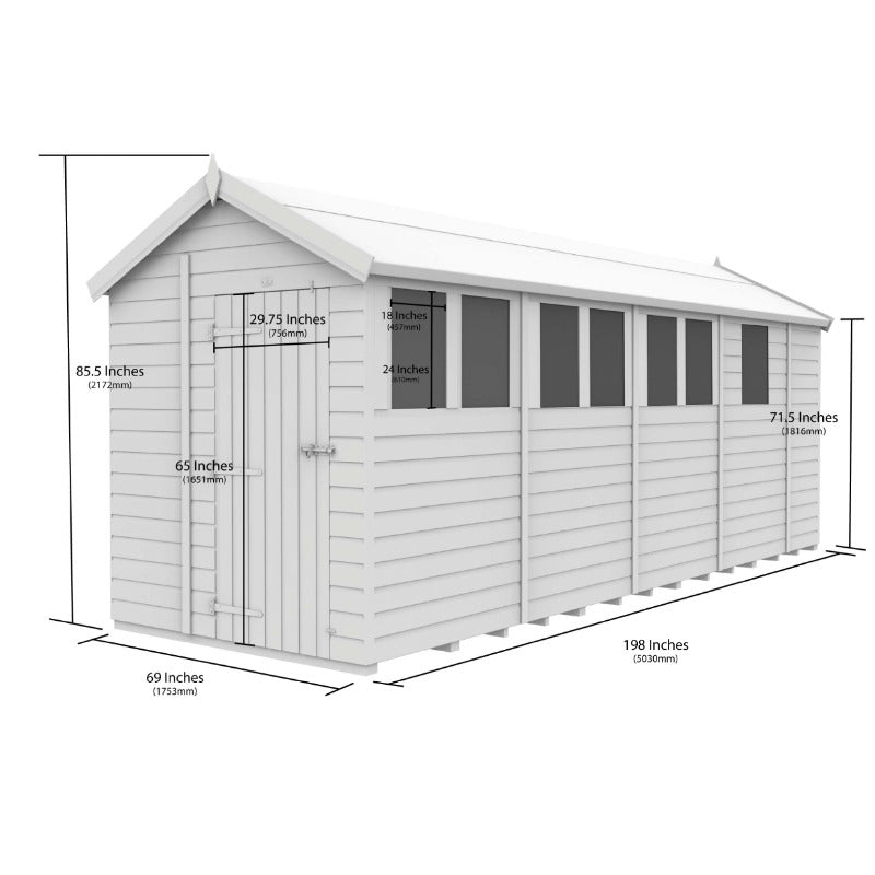 Holt 6' x 17' Pressure Treated Shiplap Modular Apex Shed | Sheds.co.uk