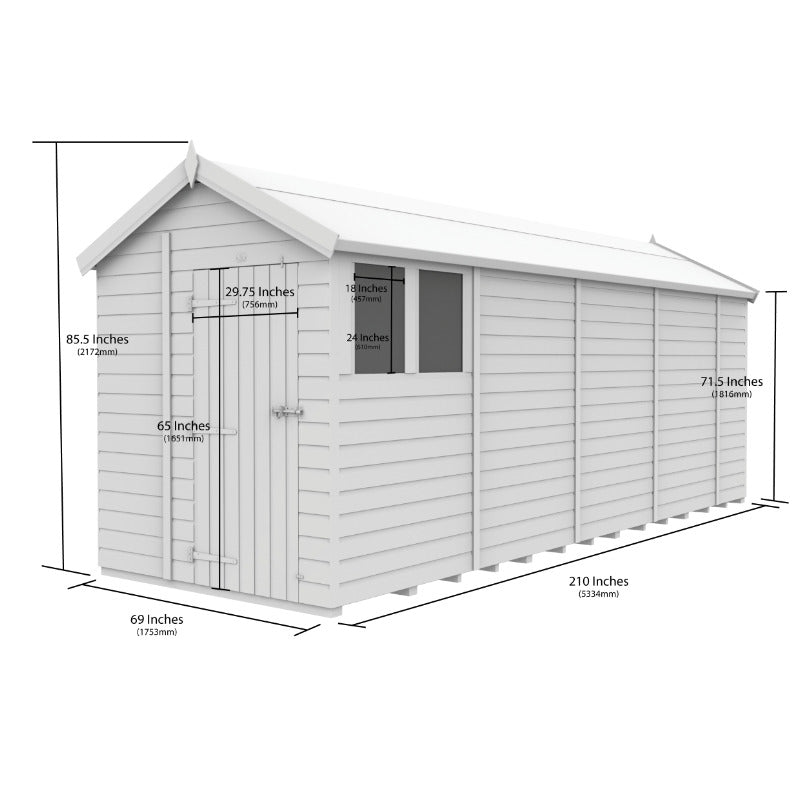 Holt 6' x 18' Pressure Treated Shiplap Modular Apex Shed | Sheds.co.uk