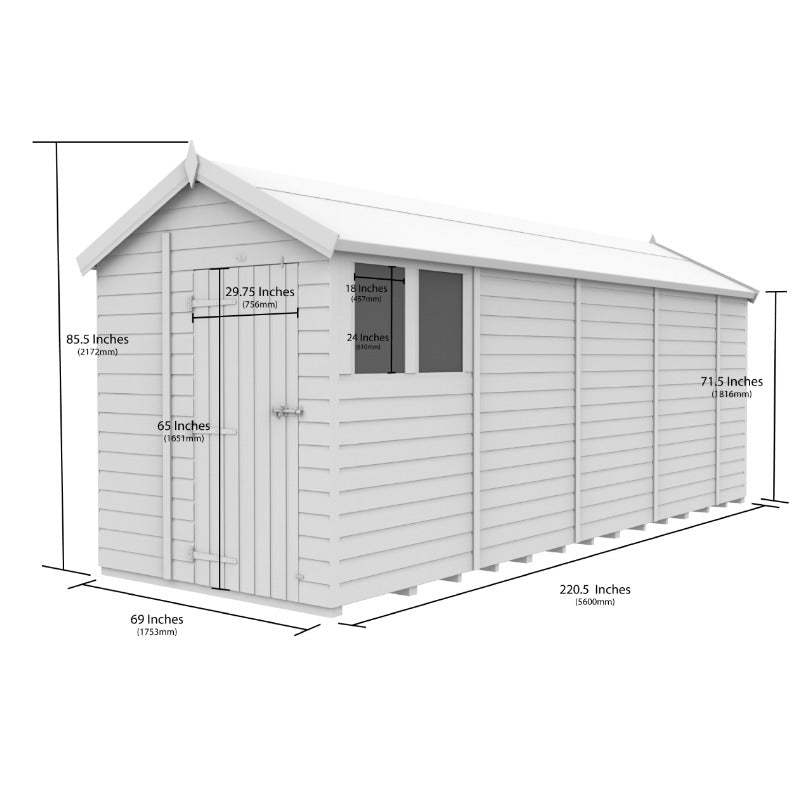 Holt 6' x 19' Pressure Treated Shiplap Modular Apex Shed | Sheds.co.uk