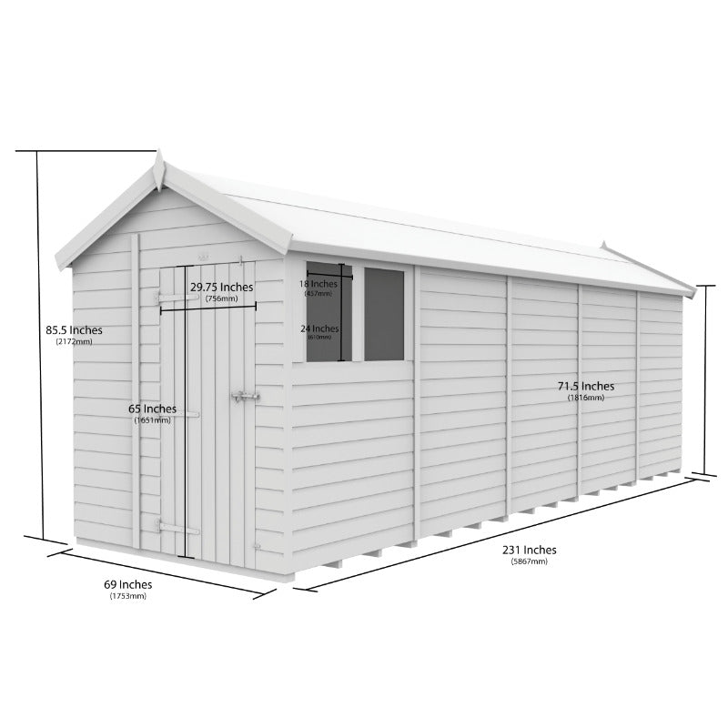 Holt 6' x 20' Pressure Treated Shiplap Modular Apex Shed | Sheds.co.uk