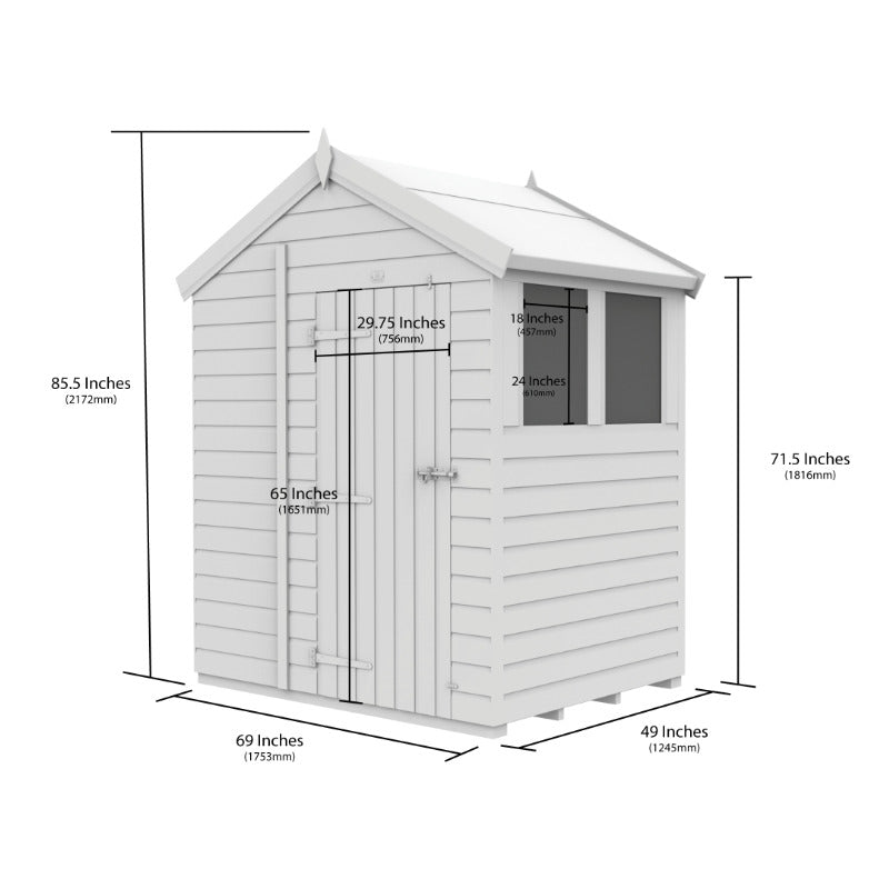 Holt 6' x 4' Pressure Treated Shiplap Modular Apex Shed | Sheds.co.uk