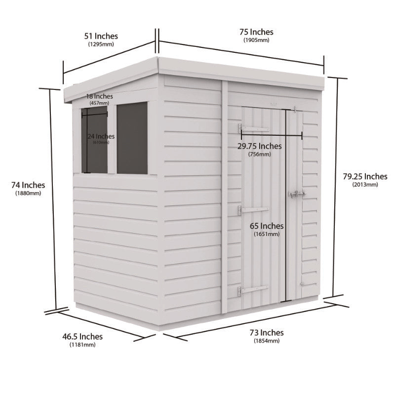 Holt 6' x 4' Pressure Treated Shiplap Modular Pent Security Shed | Sheds.co.uk