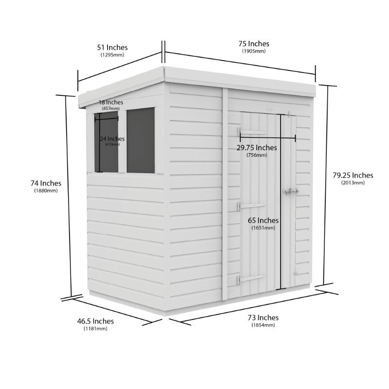 Holt 6' x 4' Pressure Treated Shiplap Modular Pent Shed | Sheds.co.uk