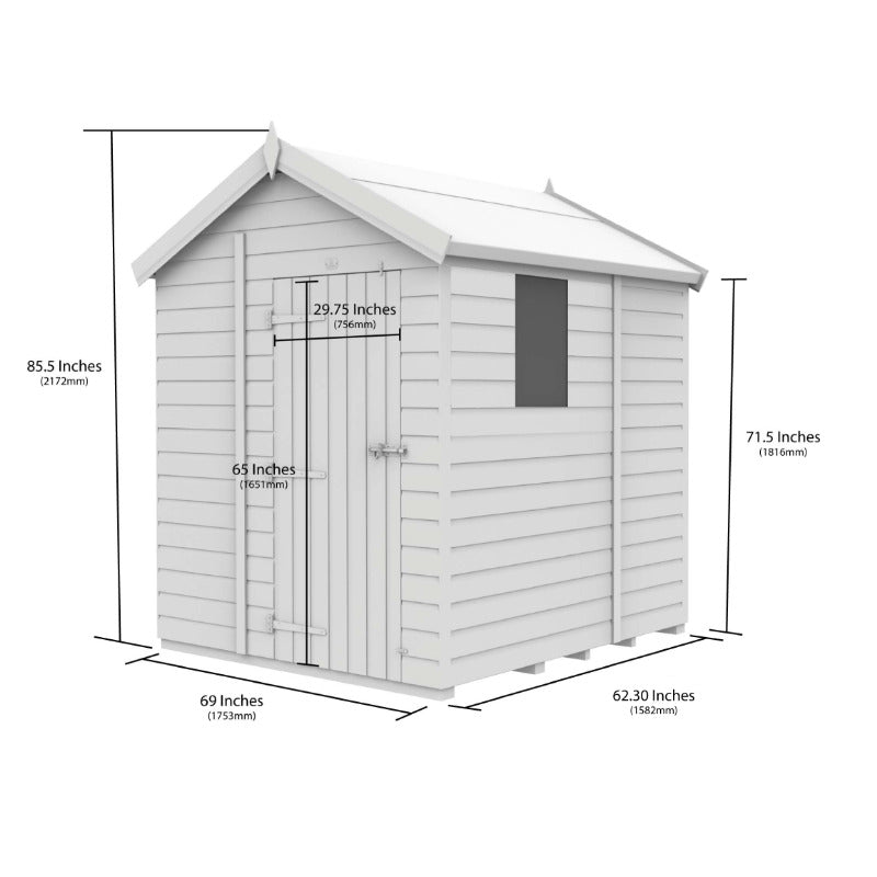 Holt 6' x 5' Pressure Treated Shiplap Modular Apex Shed | Sheds.co.uk