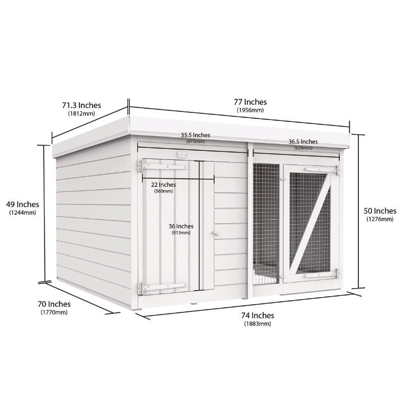 Holt 6' x 6' Pressure Treated Shiplap Dog Kennel And Run | Sheds.co.uk
