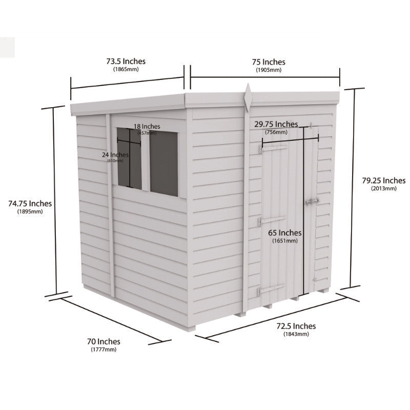 Holt 6' x 6' Pressure Treated Shiplap Modular Pent Security Shed