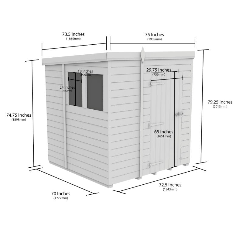 Holt 6' x 6' Pressure Treated Shiplap Modular Pent Shed | Sheds.co.uk