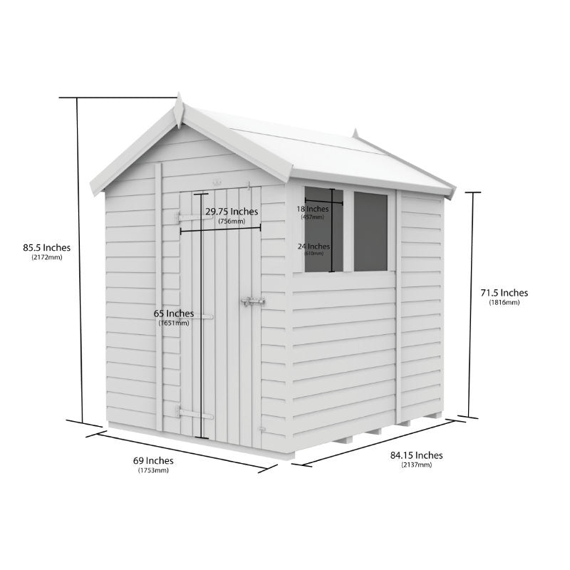 Holt 6' x 7' Pressure Treated Shiplap Modular Apex Shed