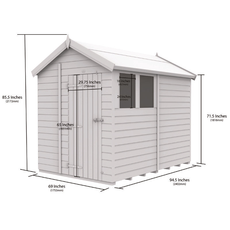 Holt 6' x 8' Pressure Treated Shiplap Modular Apex Security Shed | Sheds.co.uk