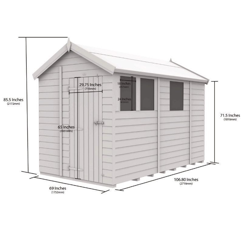 Holt 6' x 9' Pressure Treated Shiplap Modular Apex Security Shed