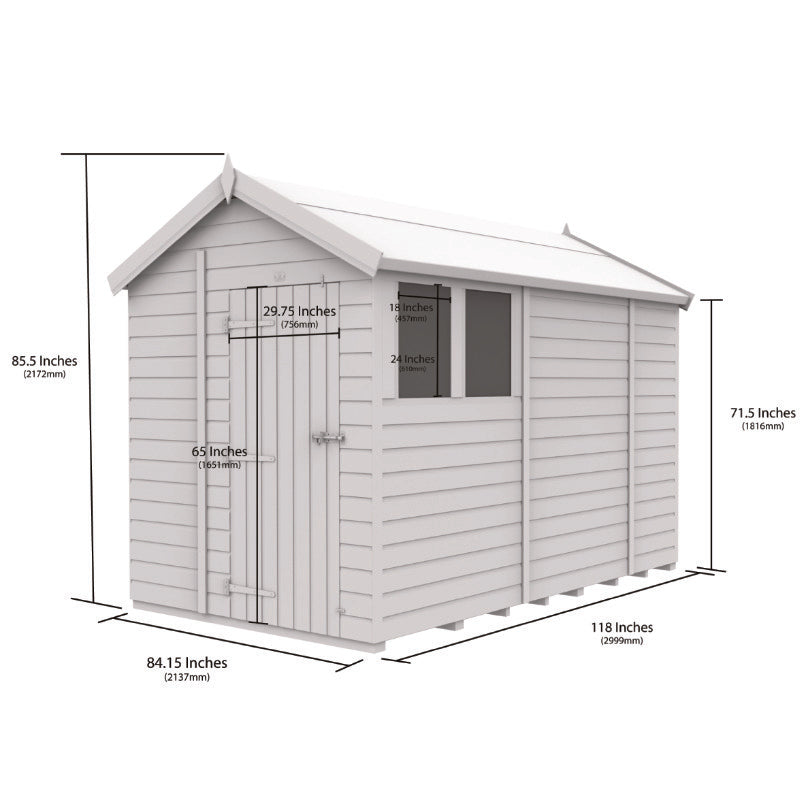 Holt 7' x 10' Pressure Treated Shiplap Modular Apex Security Shed | Sheds.co.uk