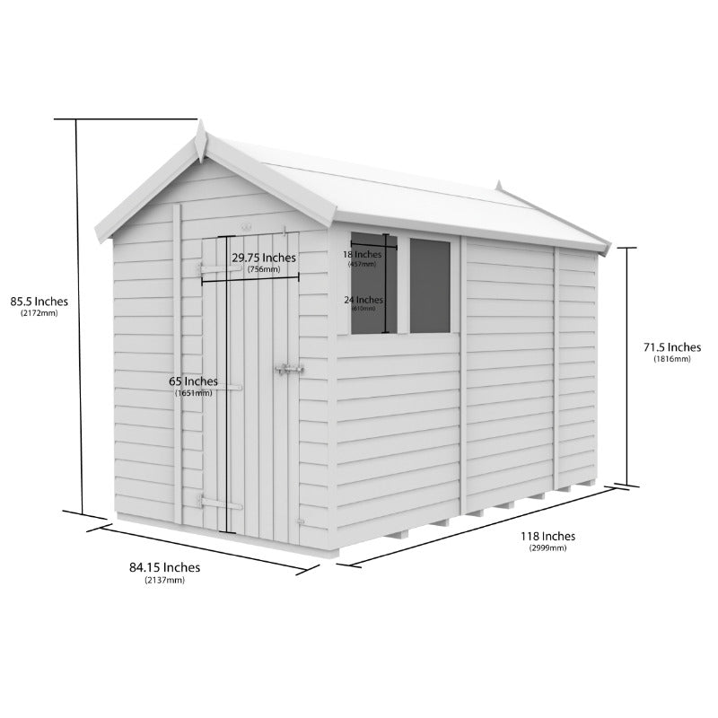 Holt 7' x 10' Pressure Treated Shiplap Modular Apex Shed | Sheds.co.uk