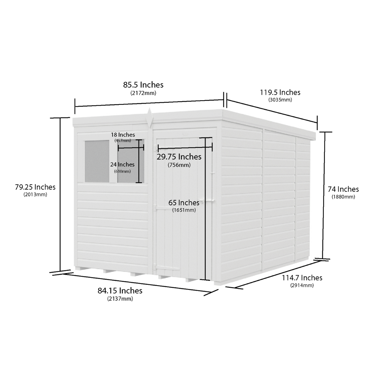 Holt 7' x 10' Pressure Treated Shiplap Modular Pent Shed | Sheds.co.uk