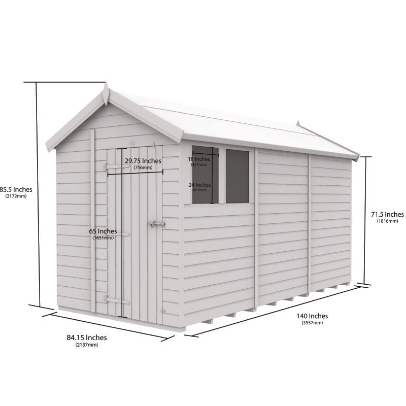 Holt 7' x 12' Pressure Treated Shiplap Modular Apex Security Shed