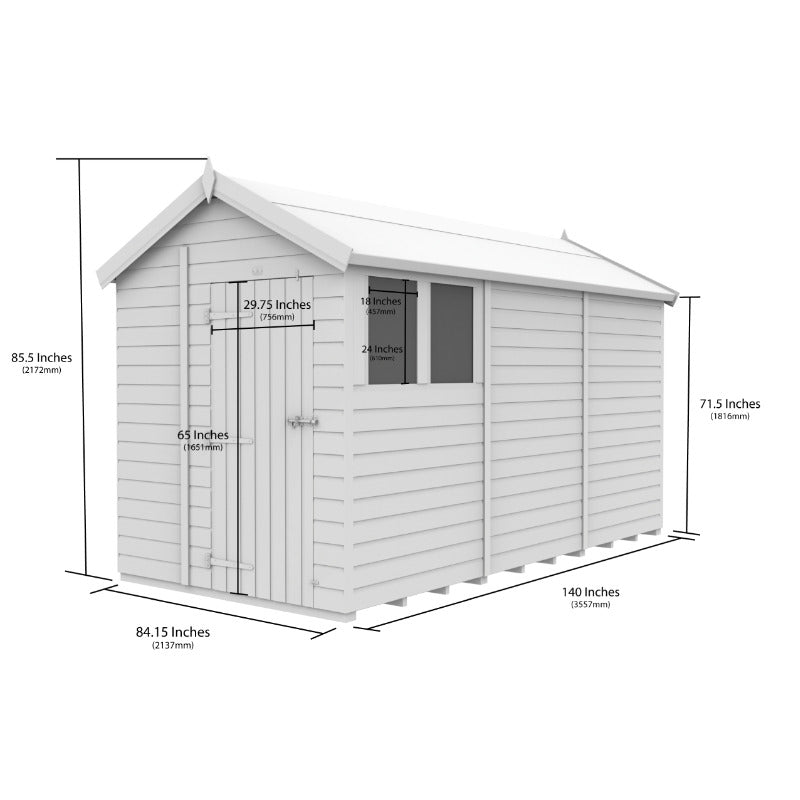Holt 7' x 12' Pressure Treated Shiplap Modular Apex Shed | Sheds.co.uk