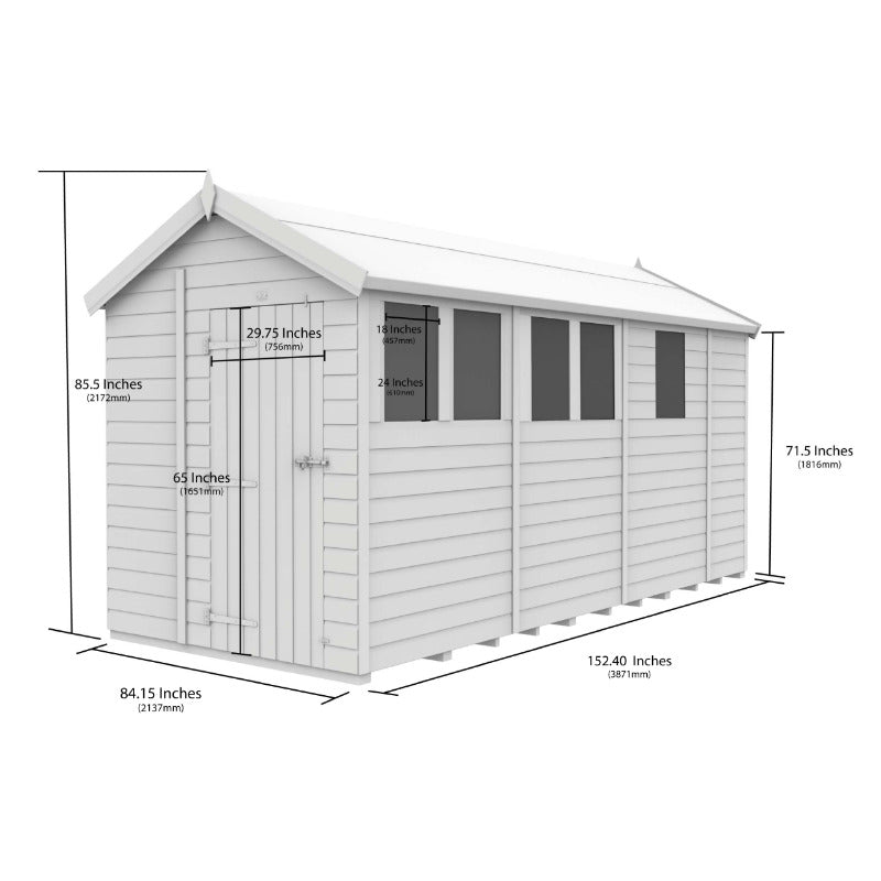 Holt 7' x 13' Pressure Treated Shiplap Modular Apex Shed | Sheds.co.uk