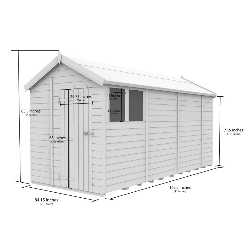 Holt 7' x 14' Pressure Treated Shiplap Modular Apex Shed | Sheds.co.uk