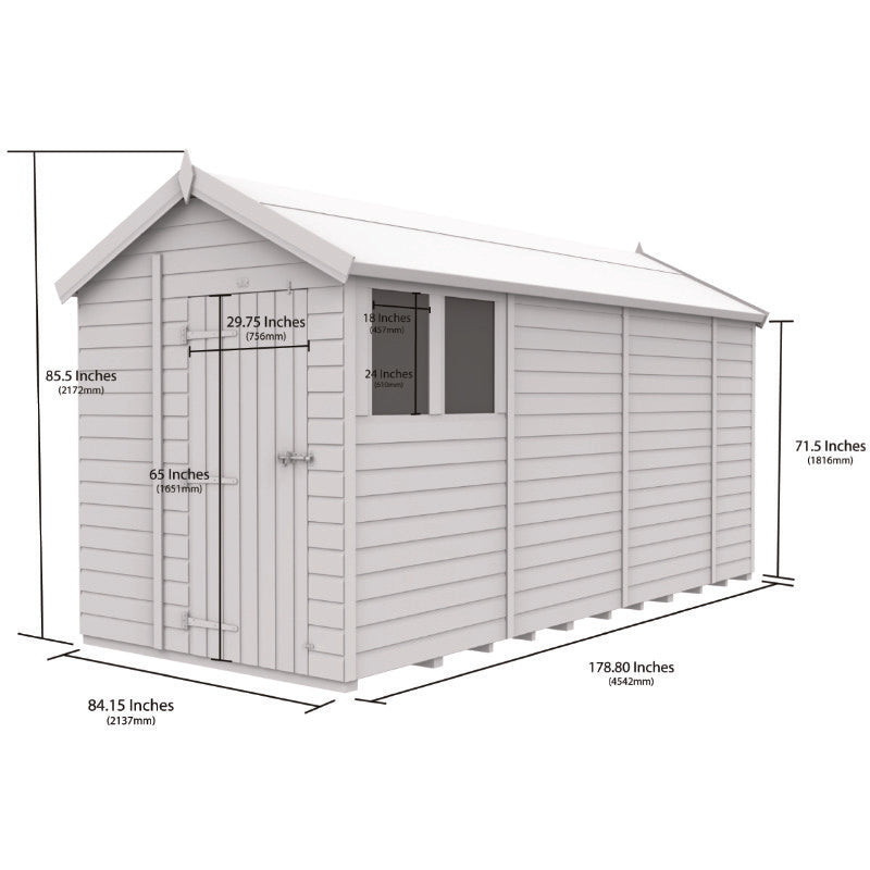 Holt 7' x 15' Pressure Treated Shiplap Modular Apex Security Shed