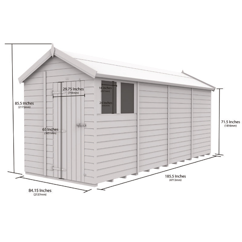 Holt 7' x 16' Pressure Treated Shiplap Modular Apex Security Shed | Sheds.co.uk