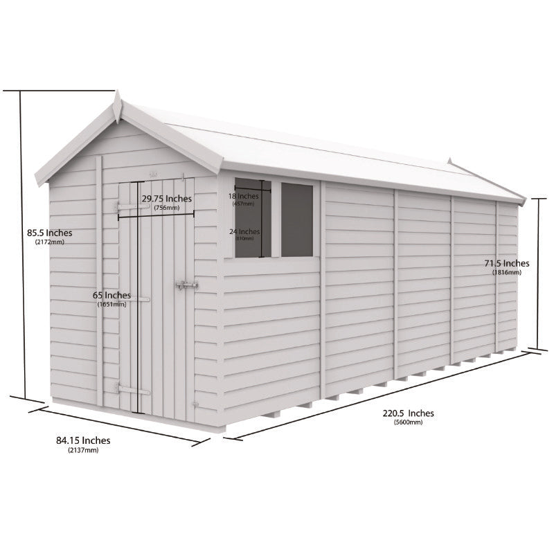 Holt 7' x 19' Pressure Treated Shiplap Modular Apex Security Shed | Sheds.co.uk