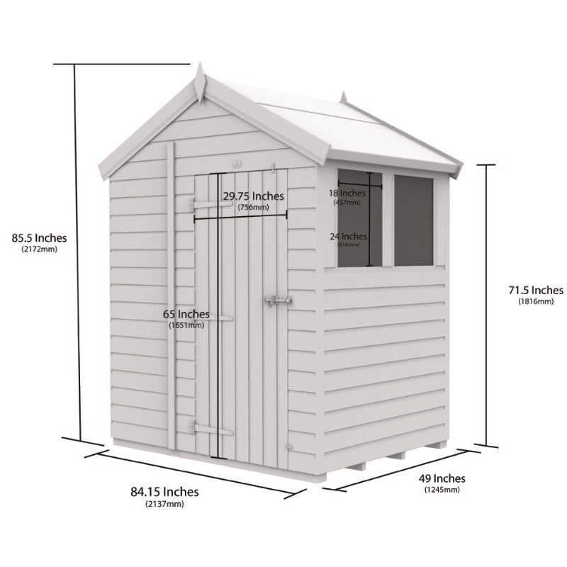 Holt 7' x 4' Pressure Treated Shiplap Modular Apex Security Shed | Sheds.co.uk