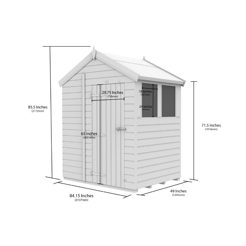 Holt 7' x 4' Pressure Treated Shiplap Modular Apex Shed | Sheds.co.uk