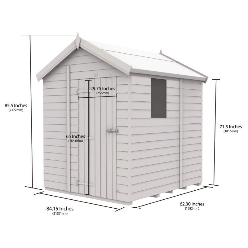 Holt 7' x 5' Pressure Treated Shiplap Modular Apex Security Shed | Sheds.co.uk