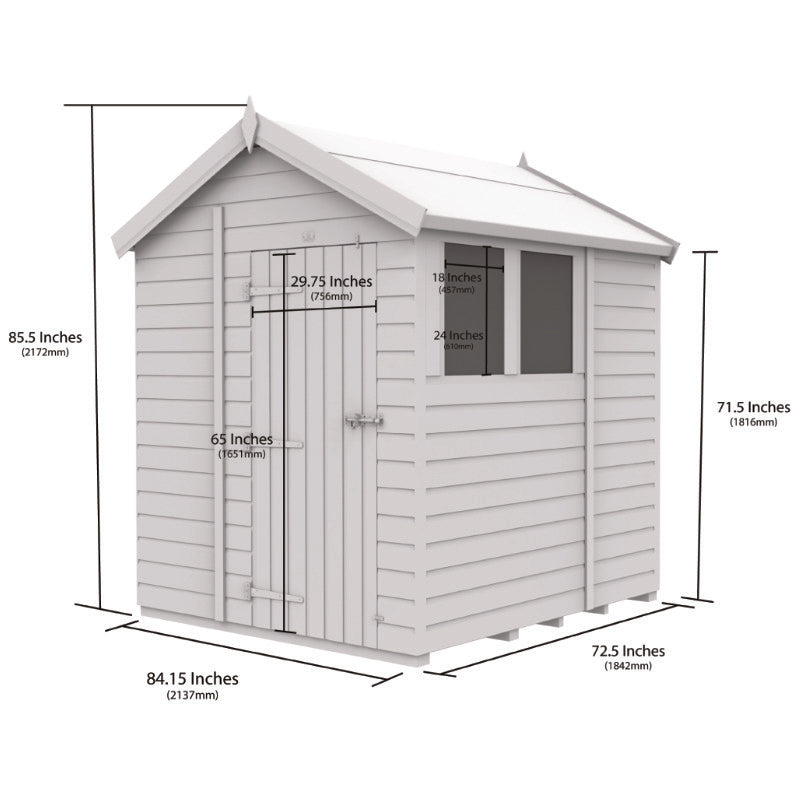 Holt 7' x 6' Pressure Treated Shiplap Modular Apex Security Shed | Sheds.co.uk