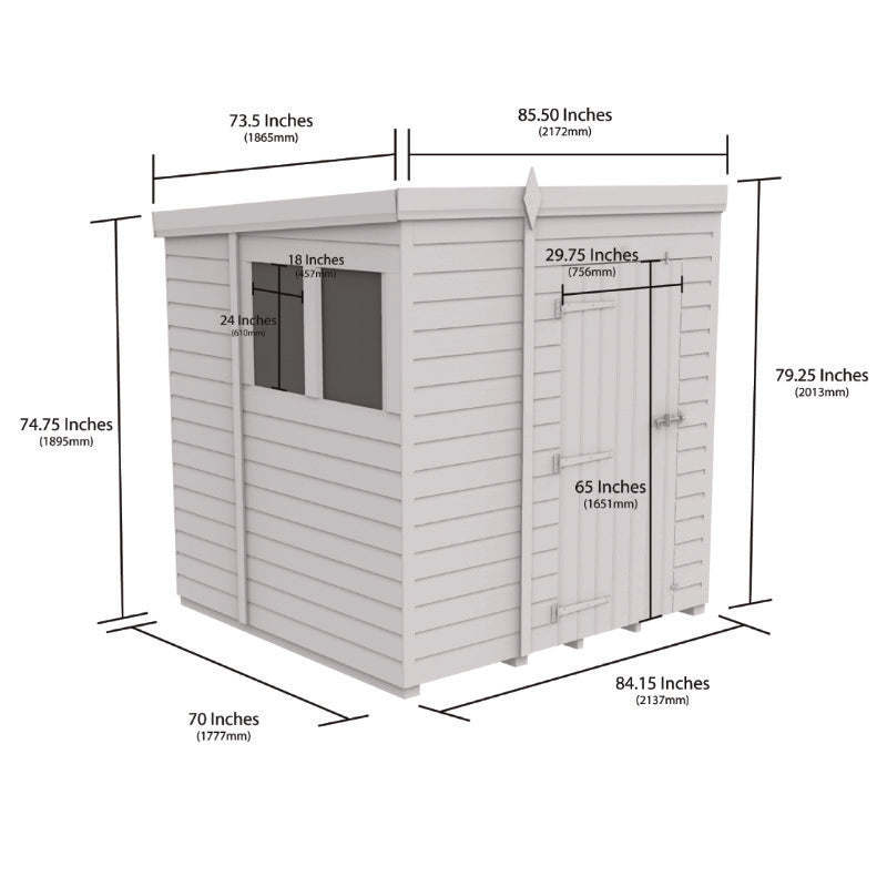 Holt 7' x 6' Pressure Treated Shiplap Modular Pent Security Shed