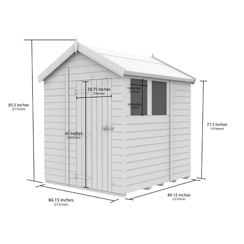 Holt 7' x 7' Pressure Treated Shiplap Modular Apex Shed | Sheds.co.uk