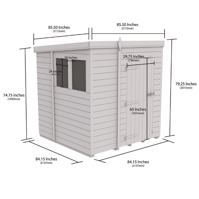 Holt 7' x 7' Pressure Treated Shiplap Modular Pent Security Shed | Sheds.co.uk