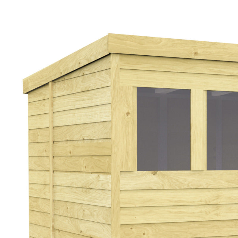 Holt 7' x 7' Pressure Treated Shiplap Modular Pent Shed | Sheds.co.uk