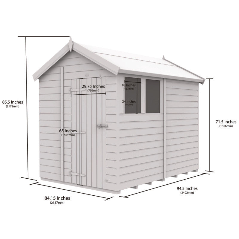 Holt 7' x 8' Pressure Treated Shiplap Modular Apex Security Shed
