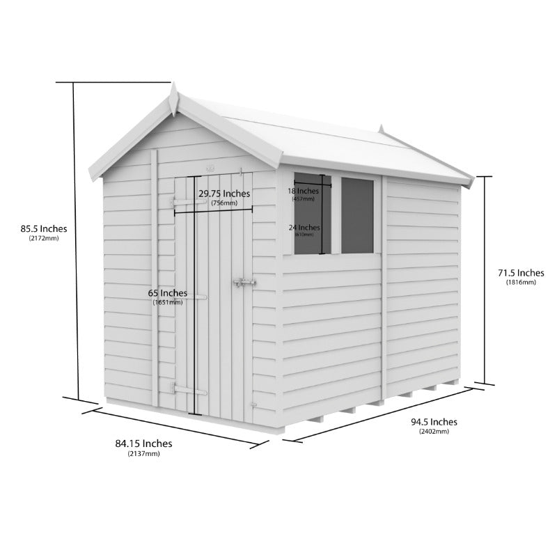 Holt 7' x 8' Pressure Treated Shiplap Modular Apex Shed | Sheds.co.uk