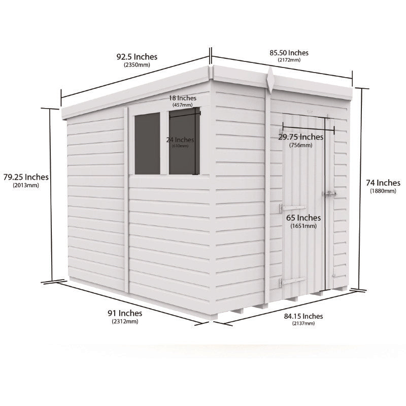 Holt 7' x 8' Pressure Treated Shiplap Modular Pent Security Shed