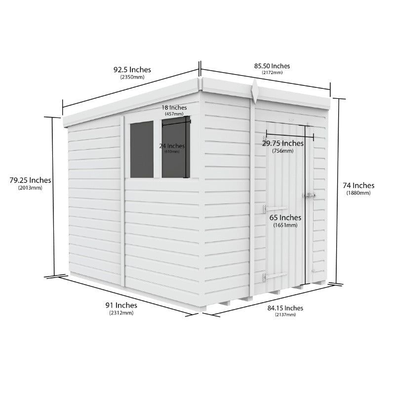 Holt 7' x 8' Pressure Treated Shiplap Modular Pent Shed | Sheds.co.uk