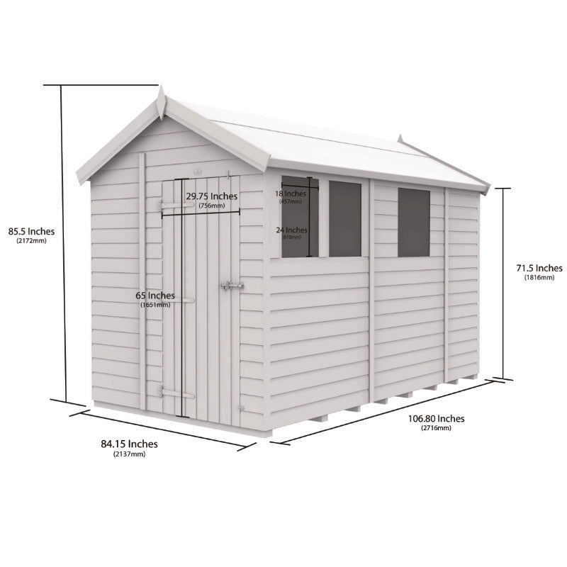 Holt 7' x 9' Pressure Treated Shiplap Modular Apex Security Shed