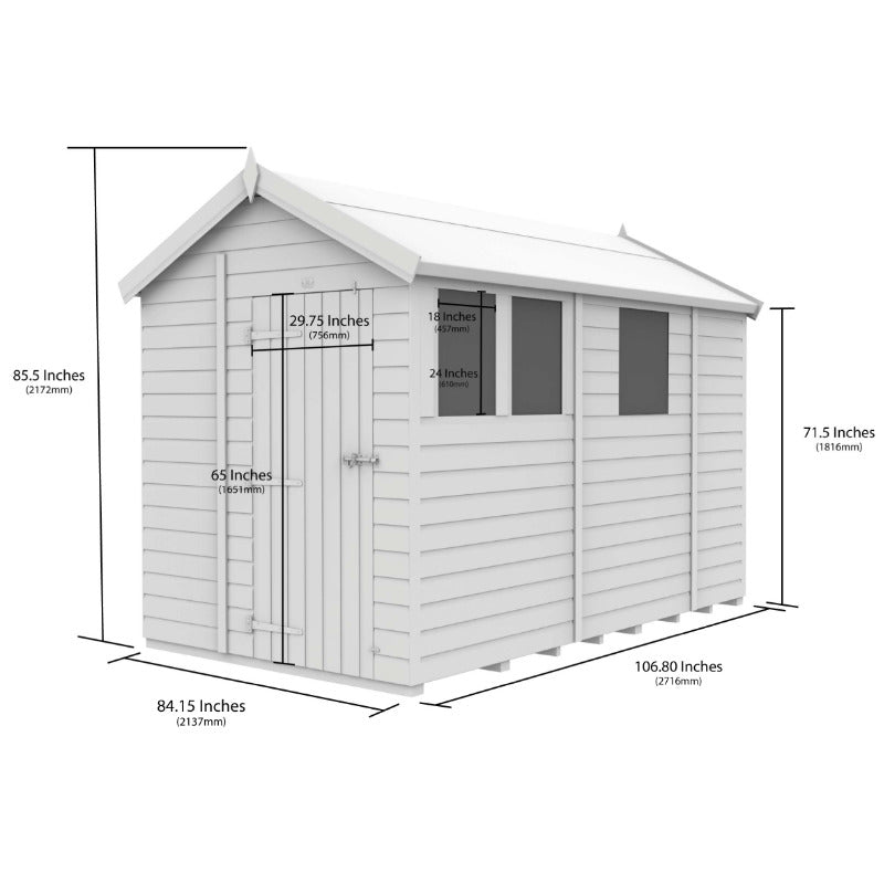 Holt 7' x 9' Pressure Treated Shiplap Modular Apex Shed | Sheds.co.uk