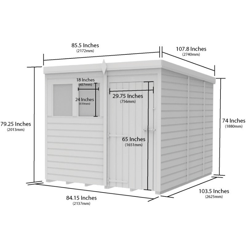 Holt 7' x 9' Pressure Treated Shiplap Modular Pent Shed | Sheds.co.uk